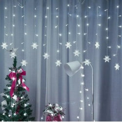 LED Snowflake Curtain Fairy Lights