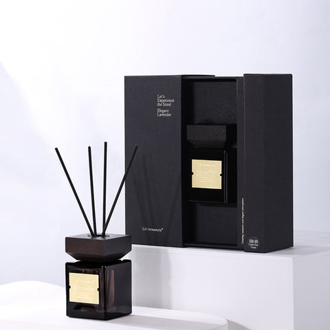 Wooden Lid Reed Diffuser Set