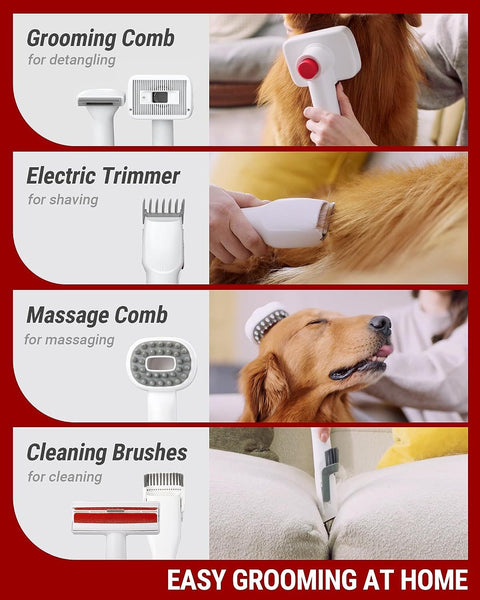 Pet Hair Vacuum & Grooming Kit