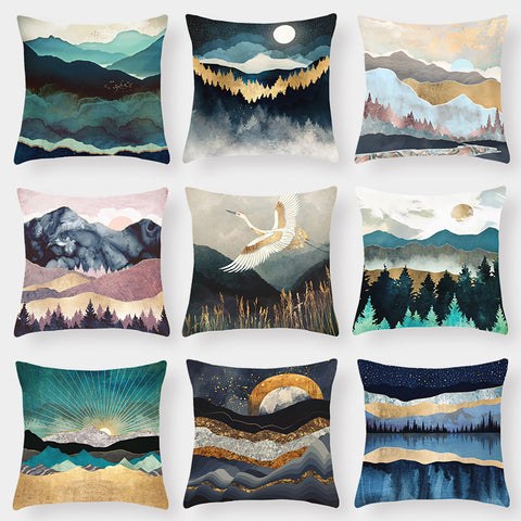 Landscape Lumbar Cushion Cover