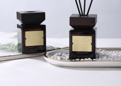 Wooden Lid Reed Diffuser Set