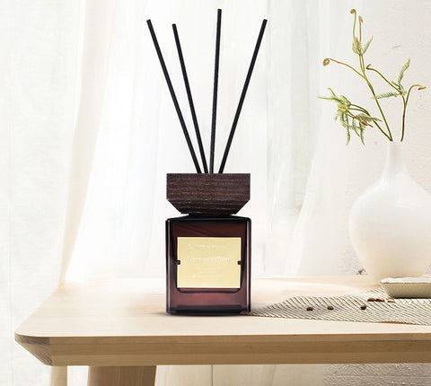 Wooden Lid Reed Diffuser Set